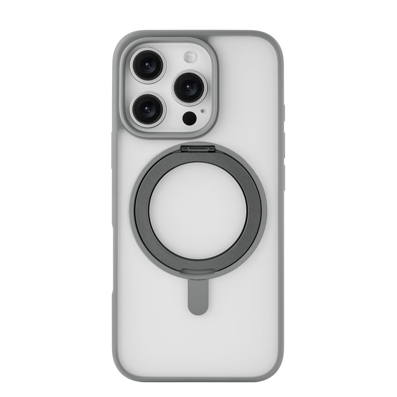 Фото Чехол защитный uBear Clip 360 Mag Case для iPhone 16 Pro, с магнитной подставкой, серый Фото Чехол защитный uBear Clip 360 Mag Case для iPhone 16 Pro, с магнитной подставкой, серый